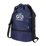 Sports bag, waterproof recycled fabric, shoe compartment, 18L navy-blue colour