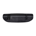 Running waist bag, multiple pockets, reflective elements black colour