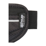 Running waist bag, multiple pockets, reflective elements black colour