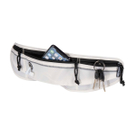 Running waist bag, multiple pockets, reflective elements sand colour