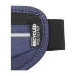 Running waist bag, multiple pockets, reflective elements navy-blue colour