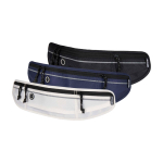 Running waist bag, multiple pockets, reflective elements navy-blue colour
