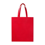 Recycled durable non woven shopping bag, gusseted red colour