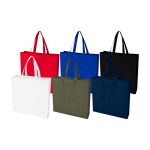 Recycled durable non woven shopping bag, gusseted red colour