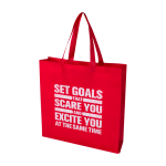 Recycled durable non woven shopping bag, gusseted red colour