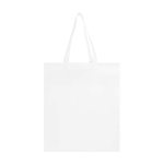Recycled durable non woven shopping bag, gusseted white colour