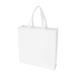 Recycled durable non woven shopping bag, gusseted white colour