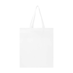 Recycled durable non woven shopping bag, gusseted white colour