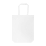 Recycled durable non woven shopping bag, gusseted white colour