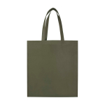 Recycled durable non woven shopping bag, gusseted dark green colour