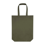 Recycled durable non woven shopping bag, gusseted dark green colour