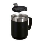 Recycled stainless steel camping mug, 236ml, Stanley Everyday black colour