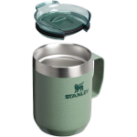 Recycled stainless steel camping mug, 236ml, Stanley Everyday dark green colour second view