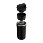 Steel travel mug, leakproof lid, 350ml, Stanley Café-To-Go black colour