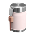 Food jar, cutlery included, insulated lid with valve, 400ml light pink colour