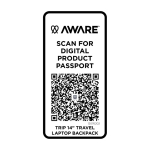 Eco travel backpack, multi-purpose, fits 14” laptop, 9L off white colour