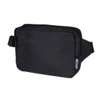 Travel shoulder bag, recycled polyester, main compartment, 1L black colour