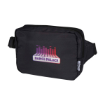 Travel shoulder bag, recycled polyester, main compartment, 1L black colour