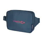 Travel shoulder bag, recycled polyester, main compartment, 1L cyan blue colour