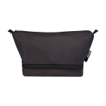 Recycled polyester toiletry bag, large bottom compartment, 6L black colour