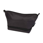 Recycled polyester toiletry bag, large bottom compartment, 6L black colour
