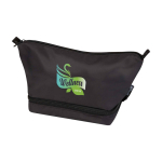 Recycled polyester toiletry bag, large bottom compartment, 6L black colour