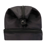 Recycled polyester toiletry bag, large bottom compartment, 6L black colour
