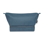 Recycled polyester toiletry bag, large bottom compartment, 6L cyan blue colour