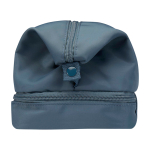Recycled polyester toiletry bag, large bottom compartment, 6L cyan blue colour