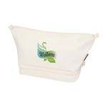 Recycled polyester toiletry bag, large bottom compartment, 6L off white colour