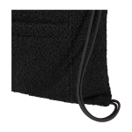 Recycled sherpa drawstring backpack, front pocket, 9L black colour close-up view 1