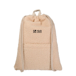 Recycled sherpa drawstring backpack, front pocket, 9L main view