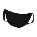Recycled sherpa shoulder bag, adjustable straps, 3L black colour