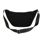 Recycled sherpa shoulder bag, adjustable straps, 3L black colour