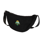 Recycled sherpa shoulder bag, adjustable straps, 3L black colour