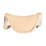Recycled sherpa shoulder bag, adjustable straps, 3L natural colour