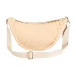 Recycled sherpa shoulder bag, adjustable straps, 3L natural colour