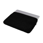 Recycled sherpa laptop sleeve, inner pockets, 13” black colour