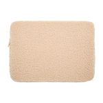 Recycled sherpa laptop sleeve, inner pockets, 13” natural colour