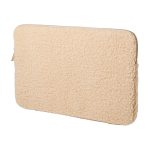 Recycled sherpa laptop sleeve, inner pockets, 13” natural colour