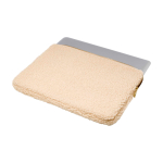 Recycled sherpa laptop sleeve, inner pockets, 13” natural colour