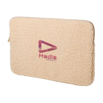 Recycled sherpa laptop sleeve, inner pockets, 13” natural colour