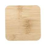Scented candle in a glass jar with bamboo lid 40g white colour third front view