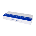 Weekly pill organiser, morning and evening, seven days blue colour