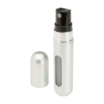 Portable refillable perfume atomiser, 5ml, travel-friendly matt silver colour