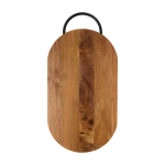 Acacia wood chopping board, ergonomic handle wood colour