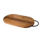 Acacia wood chopping board, ergonomic handle wood colour