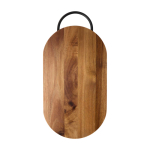 Acacia wood chopping board, ergonomic handle wood colour
