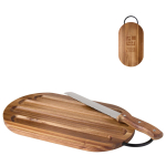 Acacia wood chopping board, elegant, bread knife included