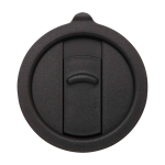 Ceramic mug, plastic lid, large handle, 450ml black colour